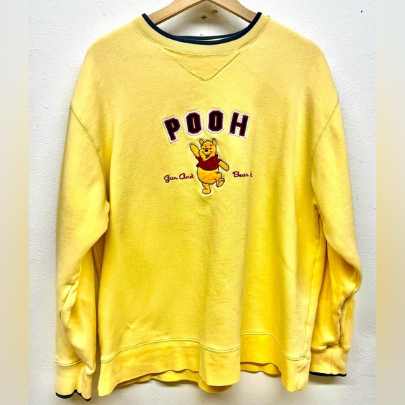 Vintage DisneyLand Resort Winnie The Pooh Grin and Bear It Sweatshirt Unisex L - Picture 1 of 9